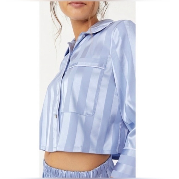 NWT Free People Pajama Party Sleep Set Hazy Blue Size L - Picture 9 of 10